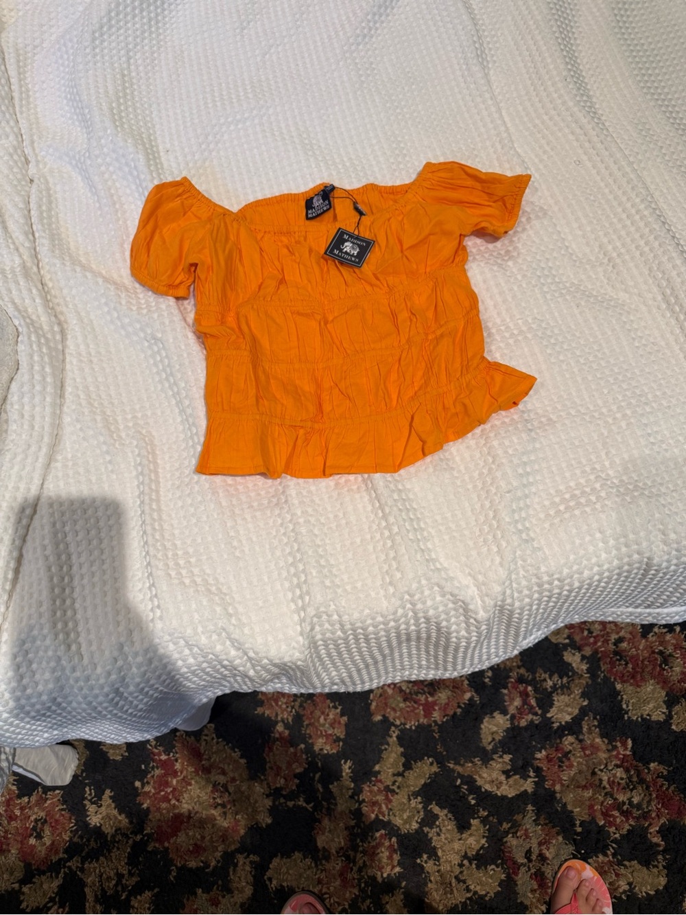 Bright Orange Off-Shoulder Women’s Top